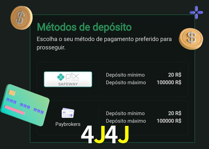 O cassino 4J4J oferece uma grande variedade de métodos de pagamento
